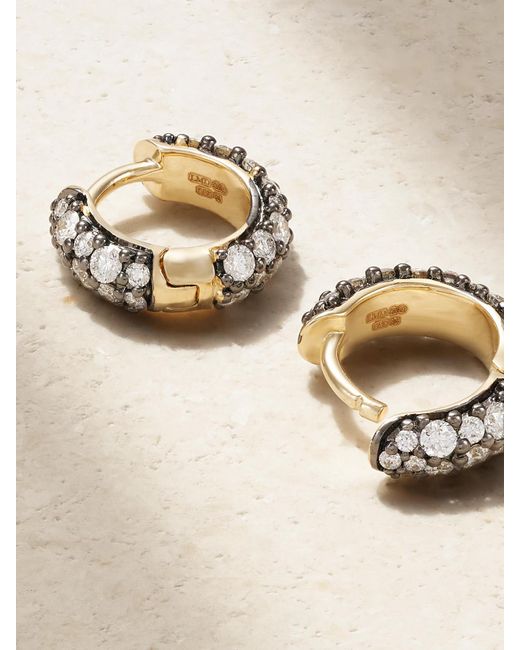 Lucy Delius Natural Chubby Rhodium-Plated 14-Karat Recycled Diamond Hoop Earrings