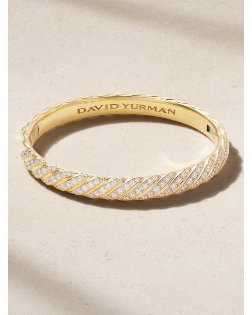 David Yurman Natural Sculpted Cable 18-Karat Diamond Bracelet
