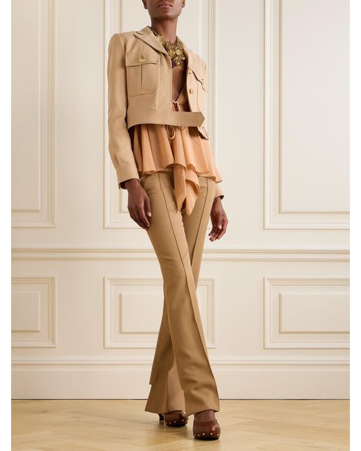 Chloé Natural Cropped Cotton-Drill Jacket