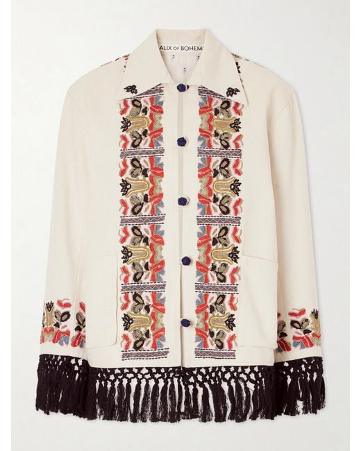 Alix Of Bohemia White Jude Baroque Embroidered Cotton Jacket