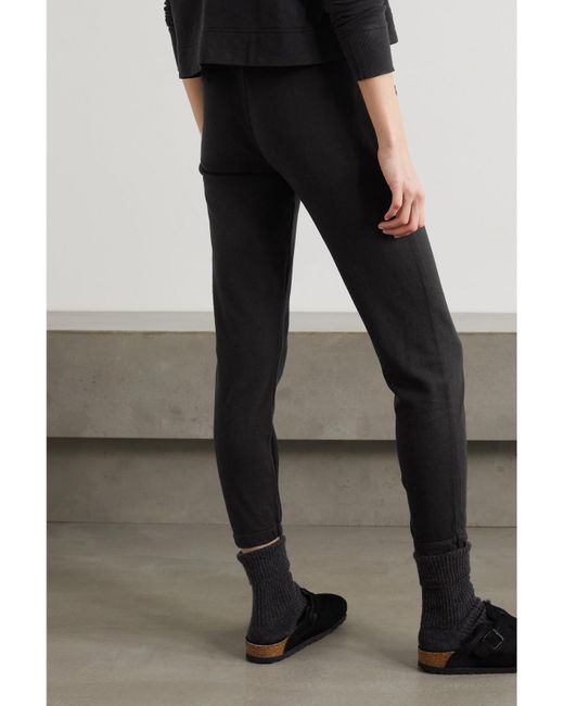 James Perse Black Supima Cotton-Terry Track Pants