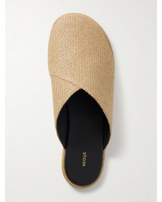 Neous White Attik Raffia Mules