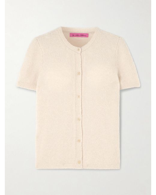 The Elder Statesman Natural Cashmere And Silk-Blend Bouclé Cardigan