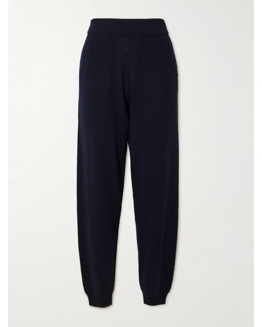Allude Blue Wool And Cashmere-Blend Tapered Track Pants