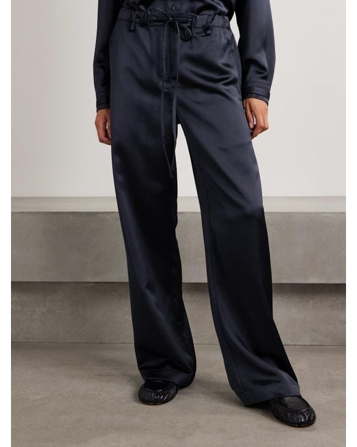 Proenza Schouler Blue Magnus Hose Mit Weitem Bein Aus Satin