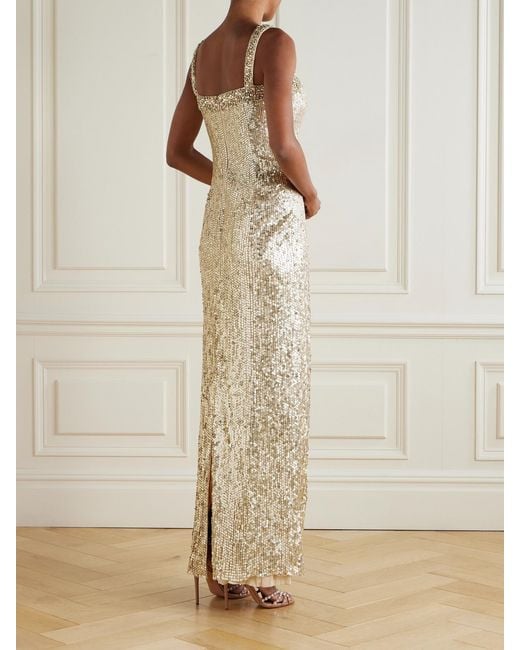 Jenny Packham Natural Lettie Robe Aus Tüll Mit Pailletten Und Kristallen