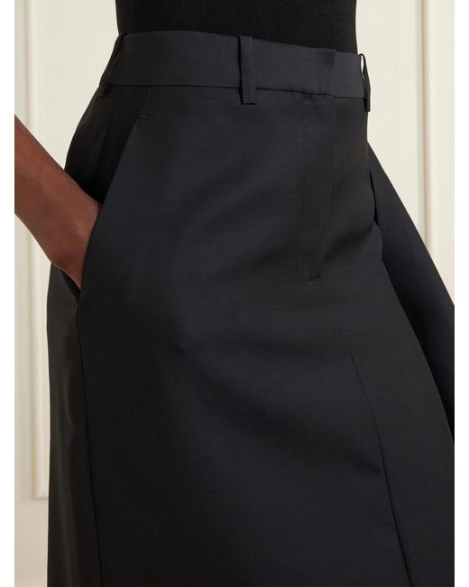 Heirlome Blue Augusta Wool And Silk-Blend Faille Midi Skirt