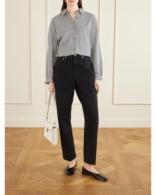 Agolde Black 80's High-Rise Straight-Leg Jeans