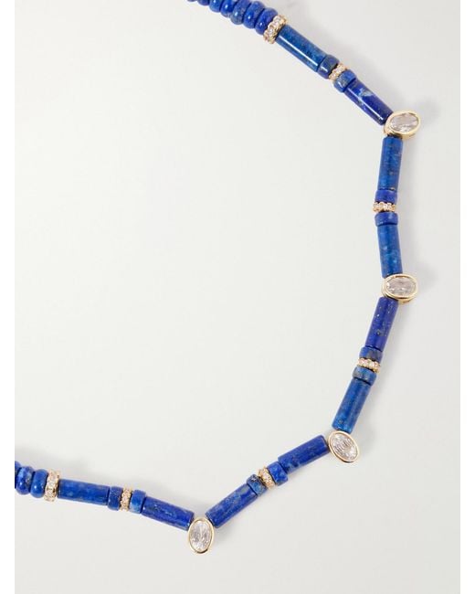 Joolz by Martha Calvo Blue Lapis Lazuli And Crystals Beaded Necklace