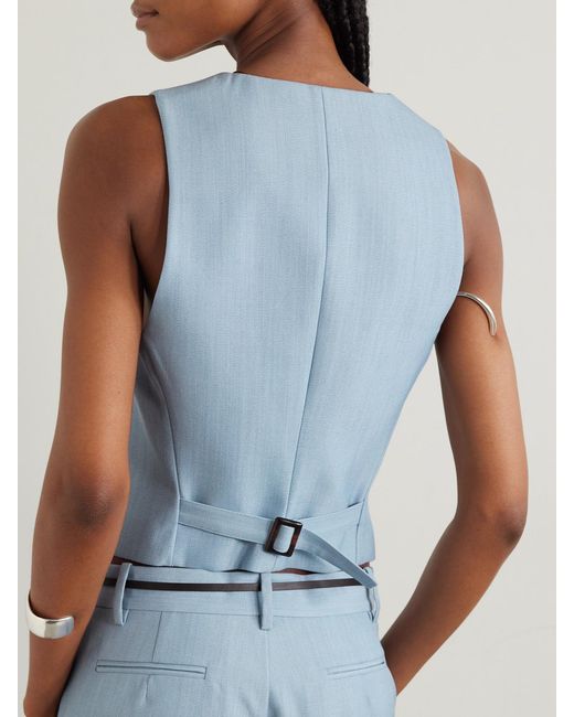 St. Agni Blue Carter Recycled-twill Vest