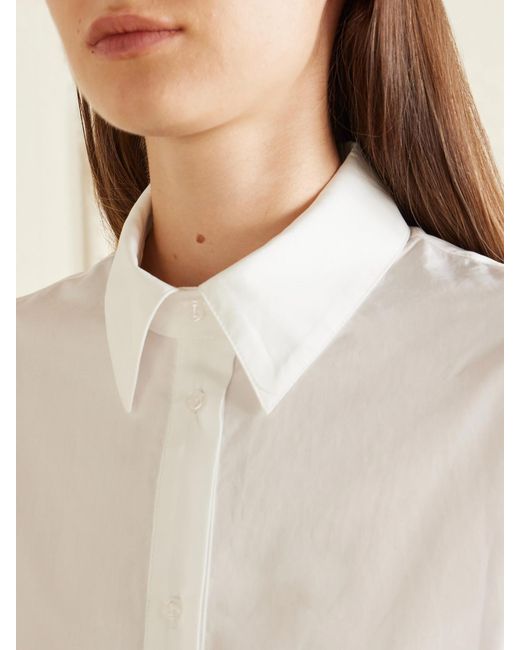 Loulou de Saison White Colin Cotton-Poplin Shirt