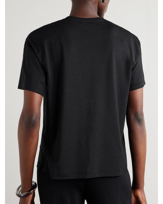 Totême  Black Garderob Tencel Lyocell And Organic Cotton-Blend Jersey T-Shirt