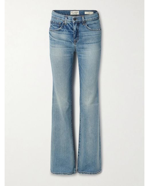 Nili Lotan Blue Celia High-Rise Straight-Leg Jeans