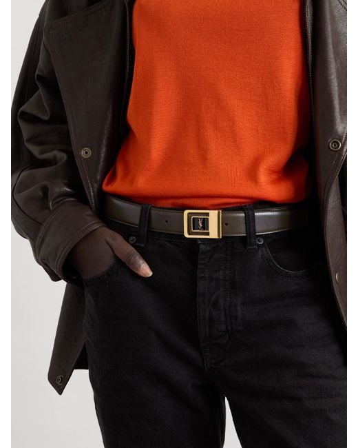 Saint Laurent Black Leather Belt