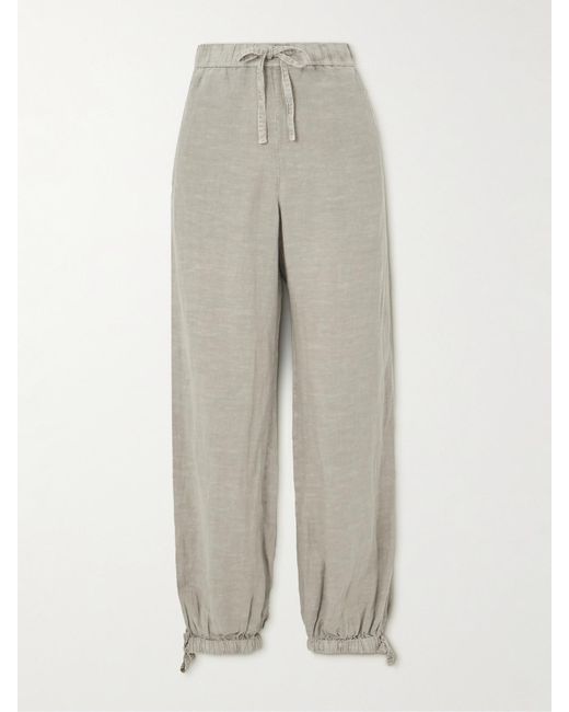 James Perse Gray Zuma Hose Aus Einer Mischung Aus Tencel Lyocell Und Leinen