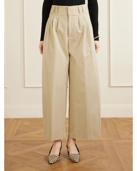 Altuzarra Natural Wilson Pleated Wide-Leg Cotton Pants
