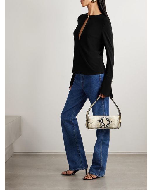 Brandon Maxwell Black The Marla Oberteil Aus Stretch-Jersey Mit Cut-Out