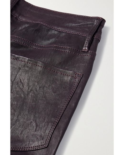 FRAME Blue Le Crop Mini Leather Bootcut Pants