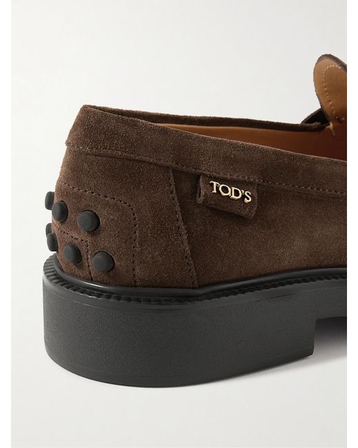 Tod's Brown Mocassino Suede Loafers