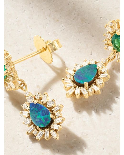 Suzanne Kalan Natural 18-Karat Multi-Stone Earrings