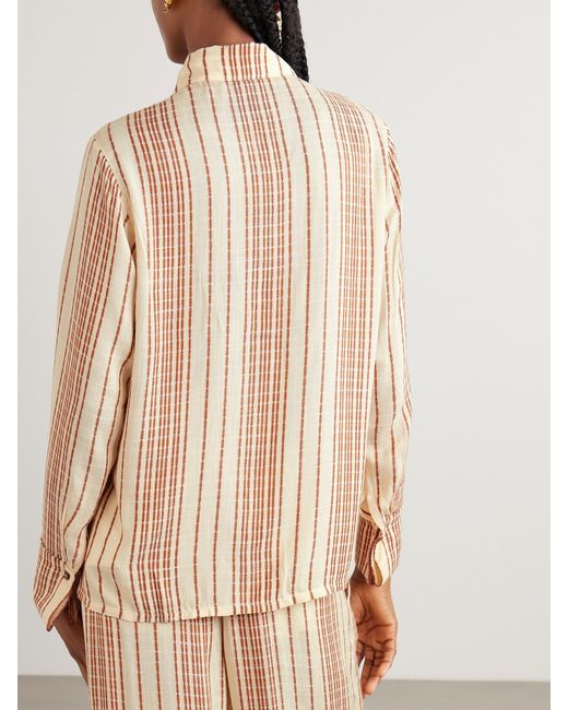 Alix Of Bohemia Natural Dana Striped Woven Shirt