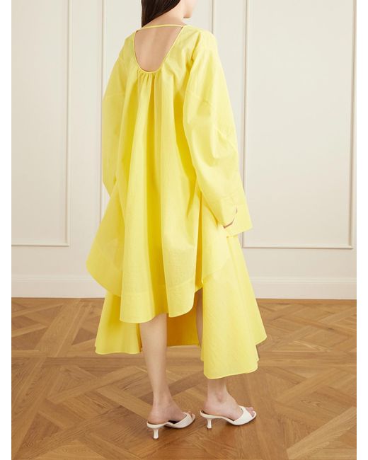 Jacquemus Yellow Paysan Oversized Cotton-Blend Mini Dress