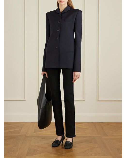 Khaite Black Daria High-Rise Slim-Leg Jeans