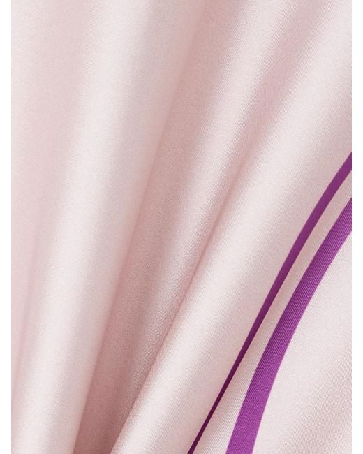 Costarellos Pink Priela Robe Aus Satin Mit Blumenprint Und Volants