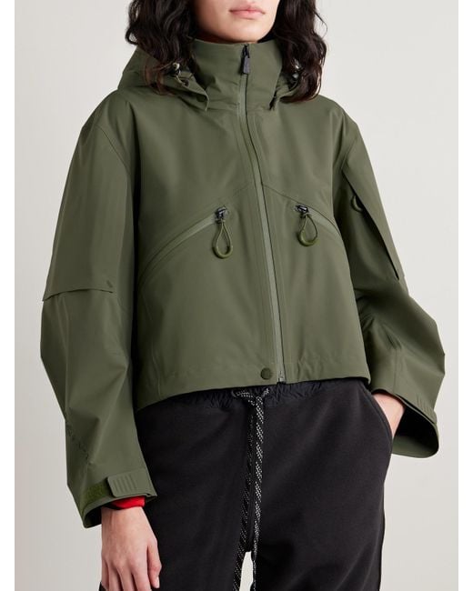 Moncler Green Kibira Appliquéd Shell Hooded Jacket