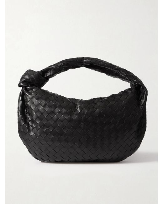 Bottega Veneta Black Jodie Small Intrecciato Leather Tote