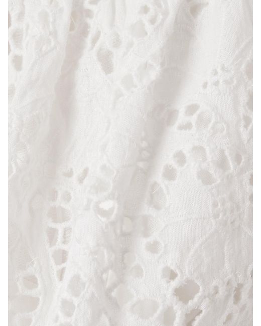 Thierry Colson White Milos Ruffled Broderie Anglaise Linen And Cotton-Blend Maxi Dress