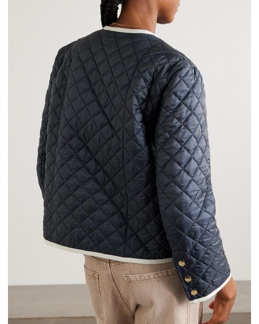 Max Mara Blue Celeste Quilted Shell Jacket