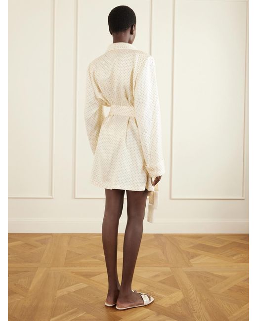 Tom Ford Natural Polka-Dot Silk Robe