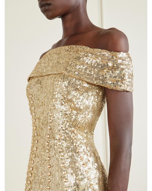 Jenny Packham Natural Trixie Embellished Gown