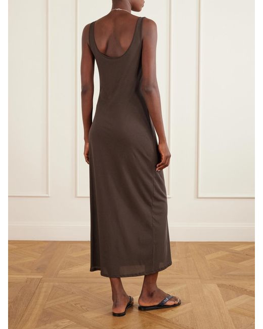 Leset Brown Milo Cotton-Jersey Maxi Dress
