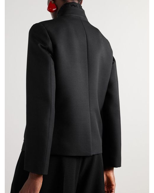 Loro Piana Black Spagna Bead-Embellished Wool And Silk-Blend Jacket