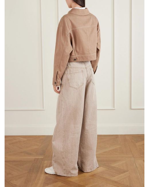Brunello Cucinelli Natural Cropped Cotton-Twill Jacket