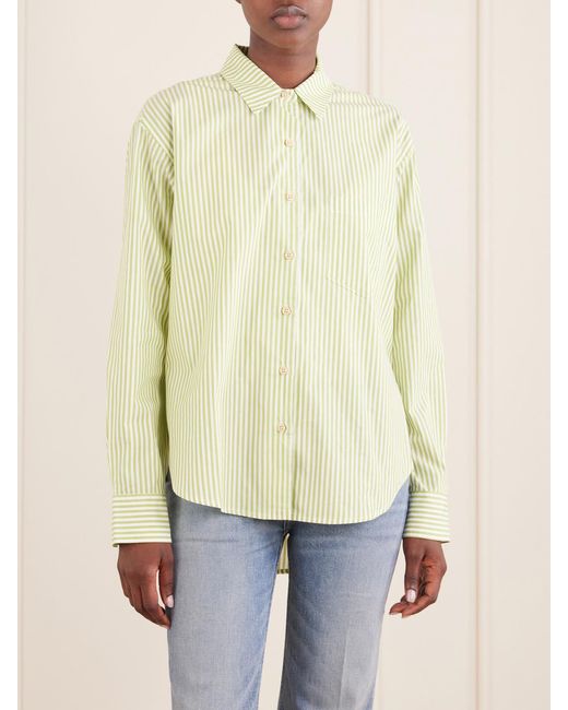Jamie Haller Yellow Weekend Striped Cotton Shirt