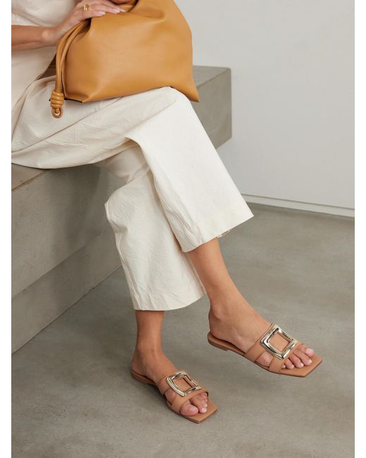 Roger Vivier Brown Benson Embellished Leather Sandals