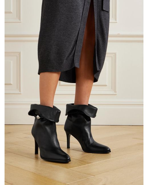 Isabel Marant Black Lolya Embellished Leather Ankle Boots