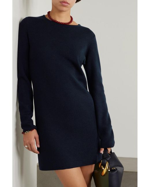 Max Mara Blue Eridani Wool Mini Dress