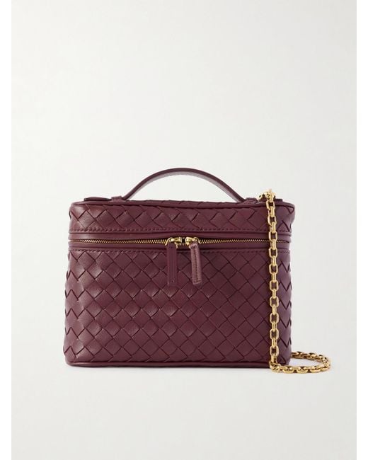 Bottega Veneta Purple Bang Bang Small Intrecciato Leather Tote