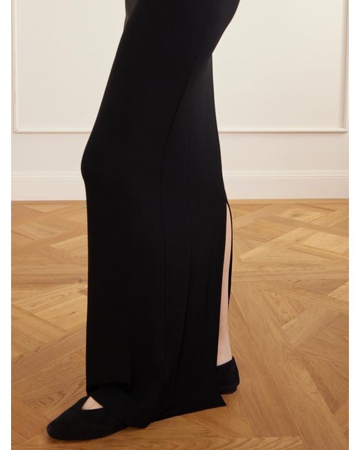 ÉTERNE Black Emma Matte Jersey Midi Skirt