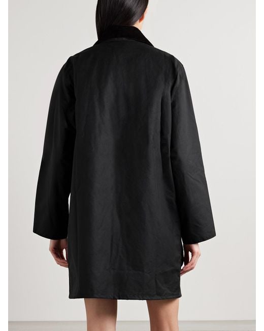Barbour Black The Edit By Alexa Loren Jacke Aus Gewachster Baumwolle Mit Cordbesätzen