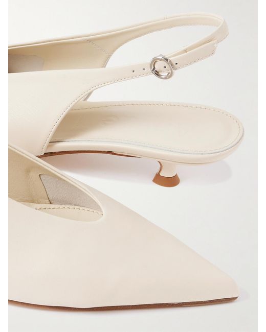 Aeyde Natural Camila Leather Slingback Pumps