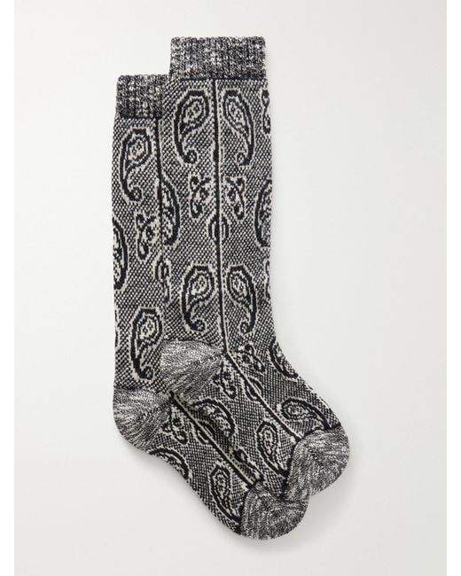 Dries Van Noten Gray Wool-Blend Socks