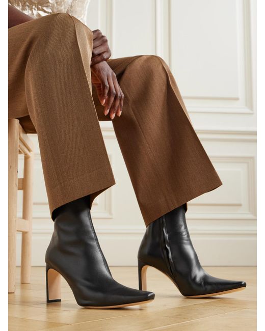 Staud Black Wally Ankle Boots Aus Leder