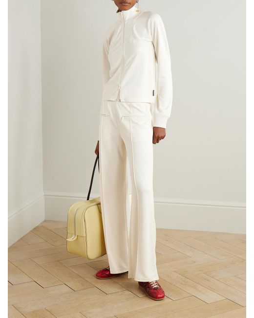 Courreges White Interlock Trainingsjacke Aus Jersey Mit Applikationen