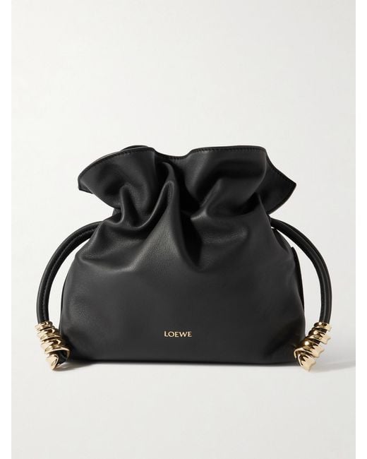 Loewe Black Flamenco Mini Embellished Leather Clutch