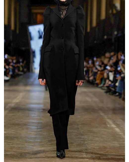 Alexander McQueen Black Wool-Blend Coat